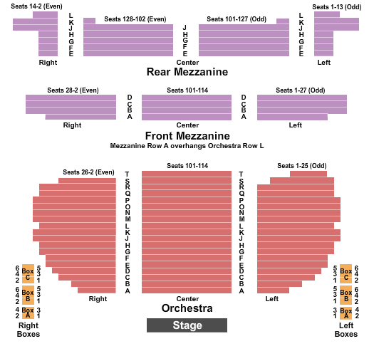 Eugene O'Neill Theatre seating chart