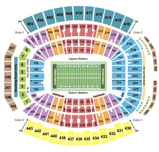 EverBank Stadium seating chart