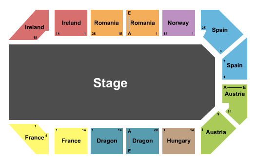 Excalibur Arena at Excalibur Hotel & Casino seating chart