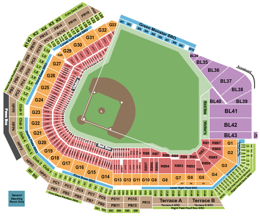 Fenway Park seating chart