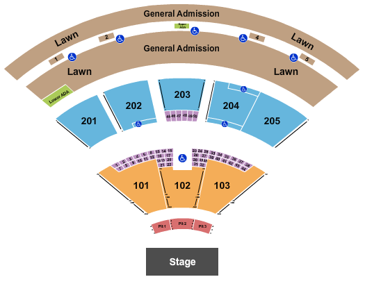 Fiddlers Green Amphitheatre seating chart
