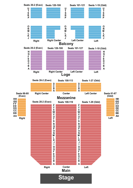 Fisher Theatre - MI seating chart