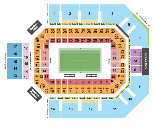 Fitzgerald Tennis Center seating chart