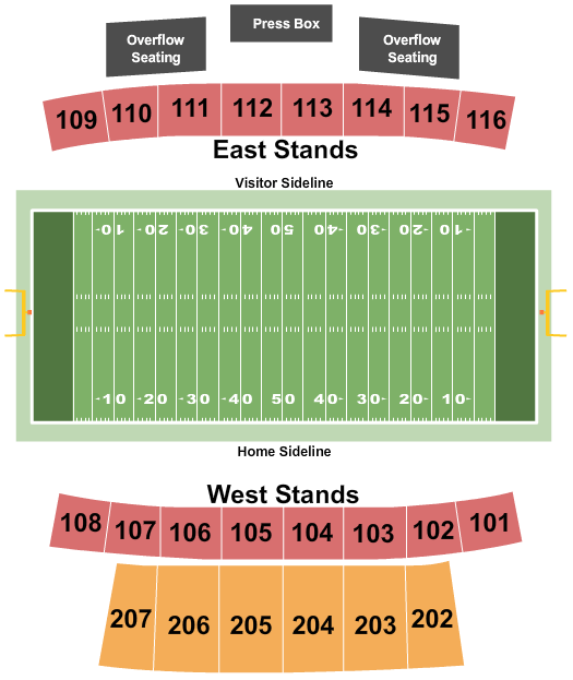 Five Star Stadium seating chart