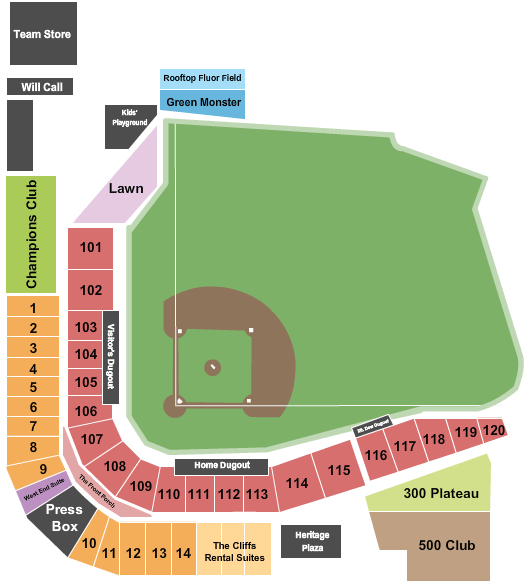 Fluor Field at the West End seating chart