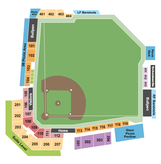 FNB Field seating chart