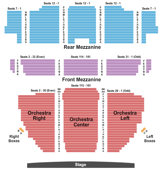 Forrest Theatre seating chart