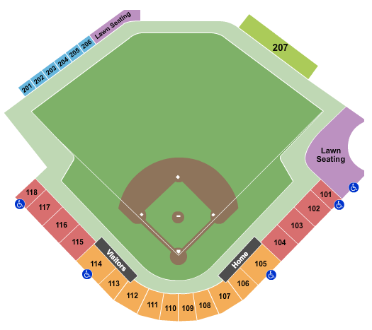 Four Winds Field at Coveleski Stadium seating chart