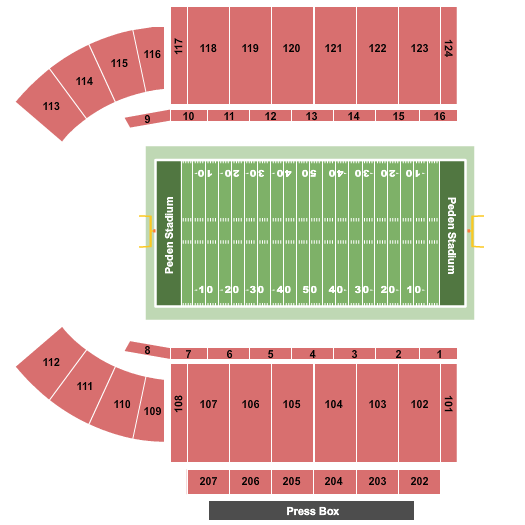 Frank Solich Field at Peden Stadium seating chart
