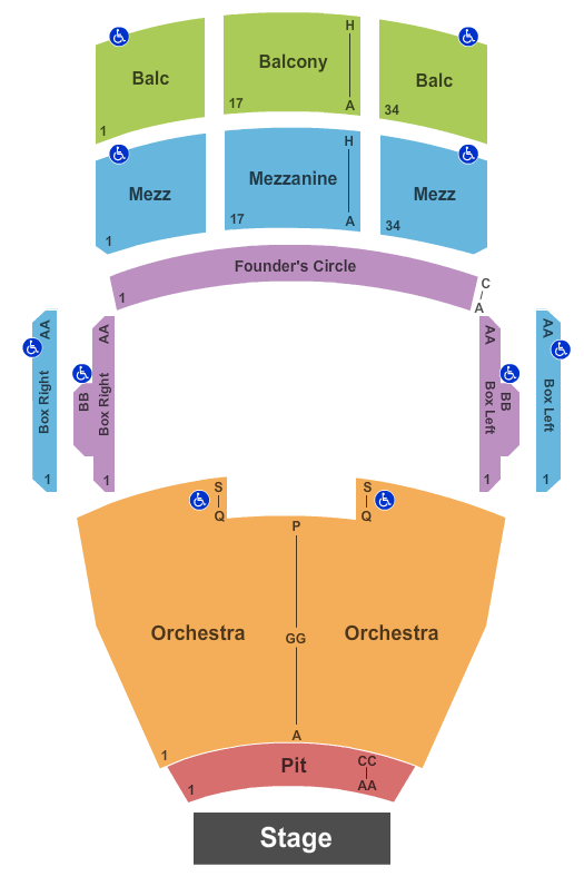 Fred Kavli Theatre At Bank Of America Performing Arts Center seating chart