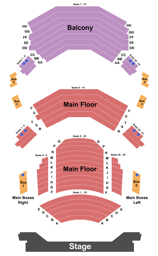 George Van Dusen Theatre At North Shore Center For The Performing Arts seating chart