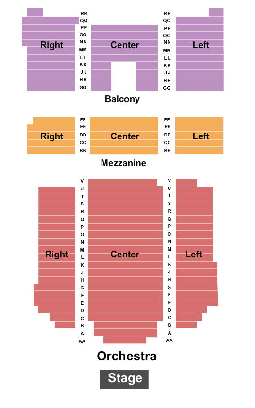 Golden State Theatre seating chart