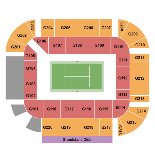 Grandstand Court At Lindner Family Tennis Center seating chart