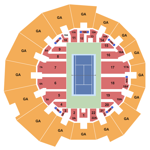Grandstand Stadium at National Tennis Center seating chart