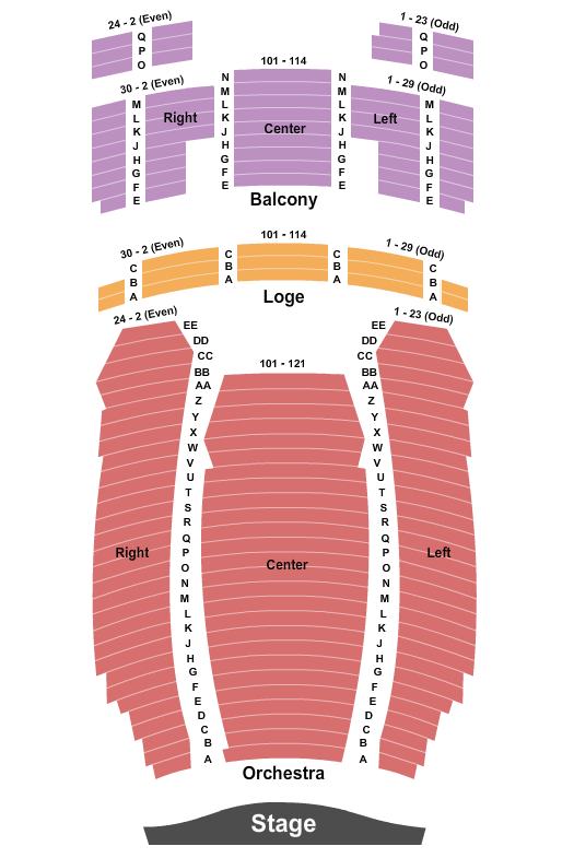 Hackensack Meridian Health Theatre at the Count Basie Center for the Arts seating chart