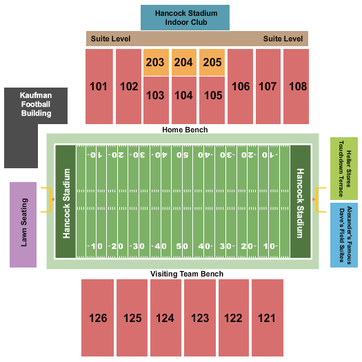 Hancock Stadium seating chart