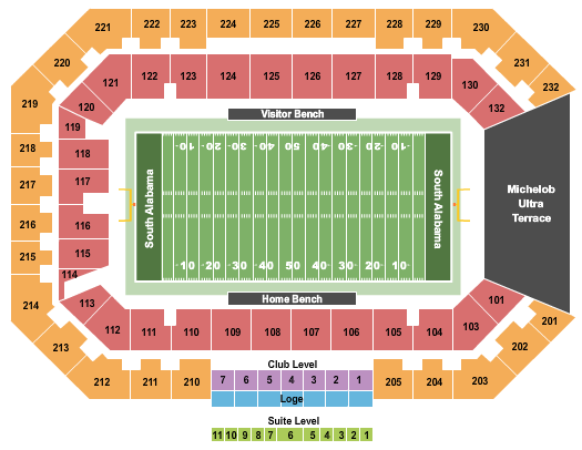 Hancock Whitney Stadium seating chart
