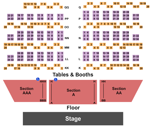 Harrah's Showroom At Harrah's Las Vegas seating chart