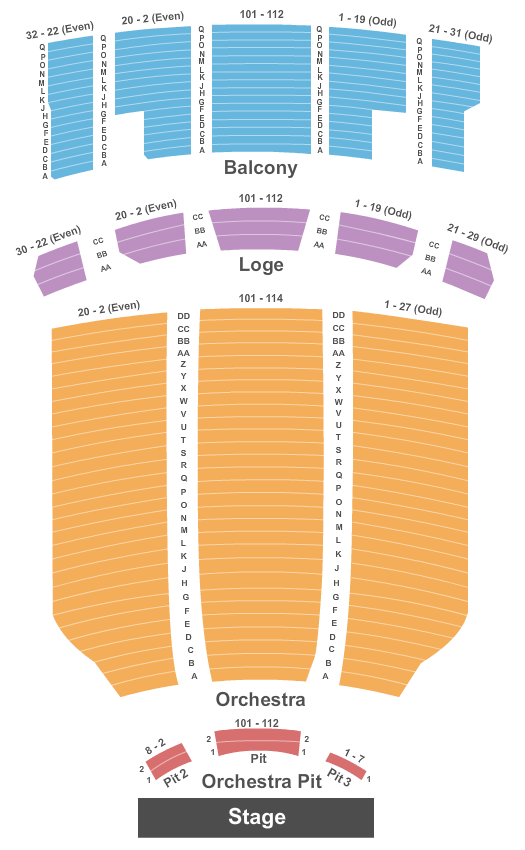 Hershey Theatre seating chart