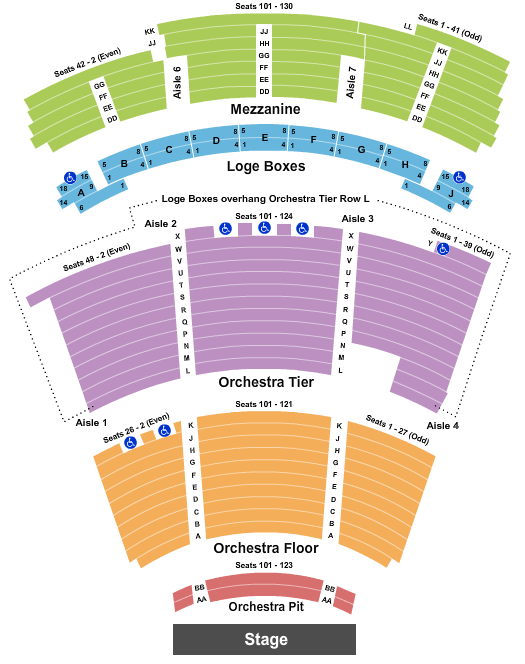 Hill Performance Hall at Eisemann Center seating chart