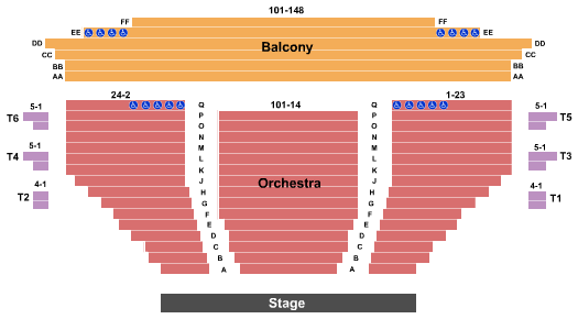 Hofmann Theatre at Lesher Center for the Arts seating chart