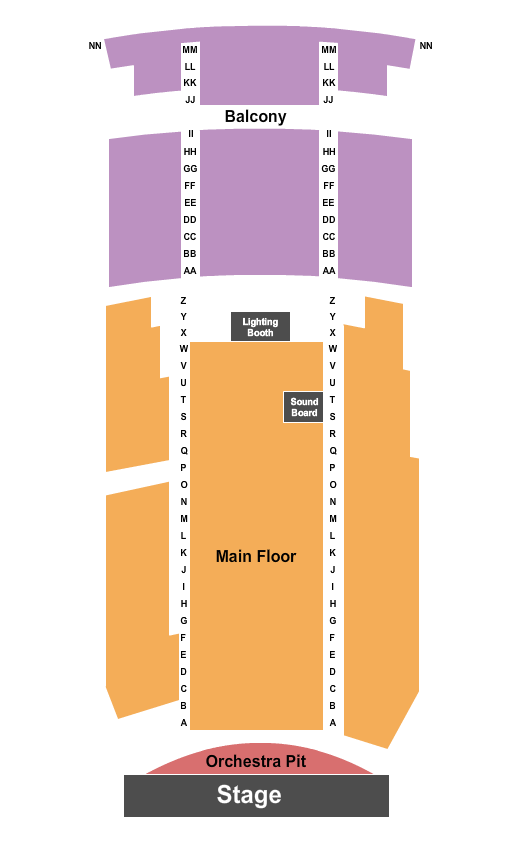 Holy Heart Theatre seating chart