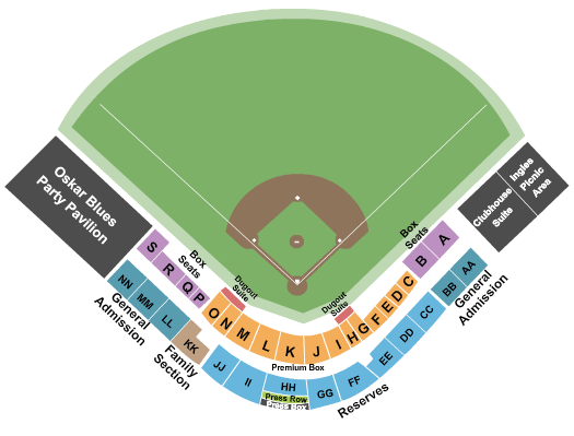 HomeTrust Park seating chart
