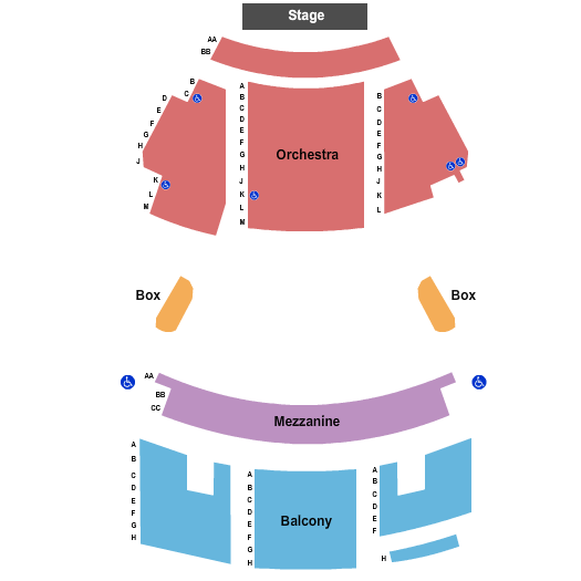 Huntington Theatre at Huntington Avenue Theatre seating chart