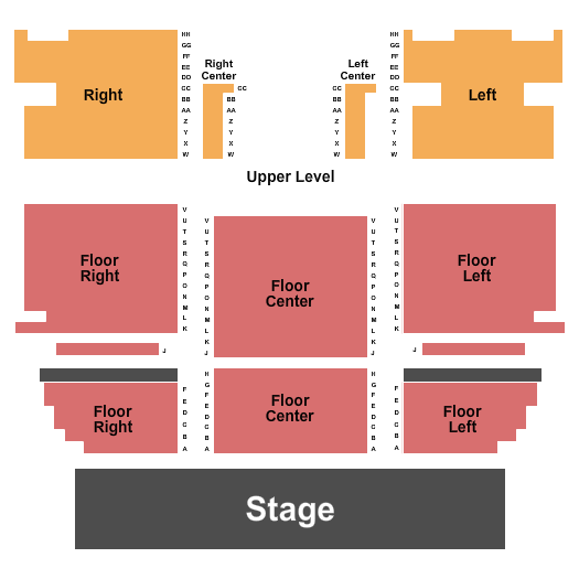 J. Everett Collins Center for the Performing Arts seating chart