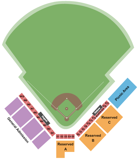 Jackie Robinson Ballpark seating chart