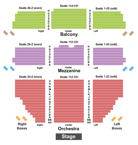 James Earl Jones Theatre seating chart