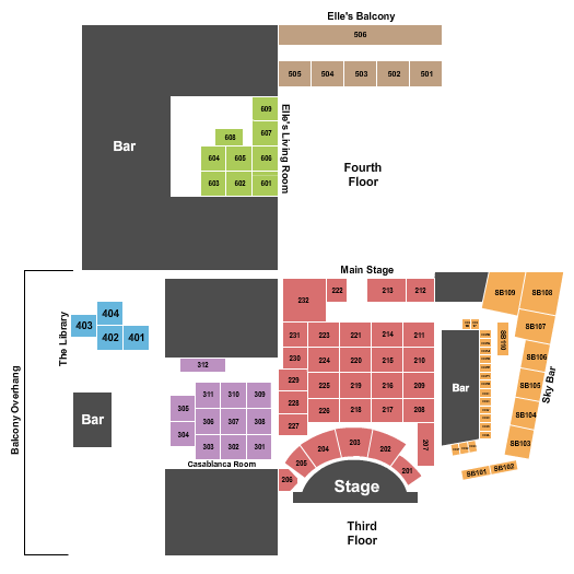 Jimmy's Jazz & Blues Club seating chart