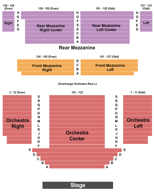 John Golden Theatre seating chart