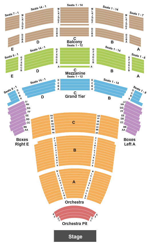 Jones Hall for the Performing Arts seating chart