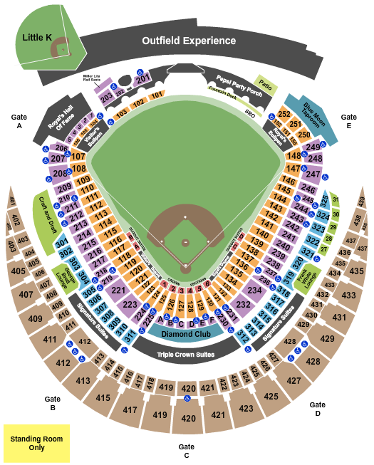 Kauffman Stadium seating chart