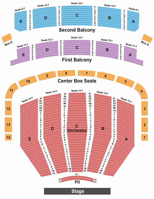 Keller Auditorium seating chart