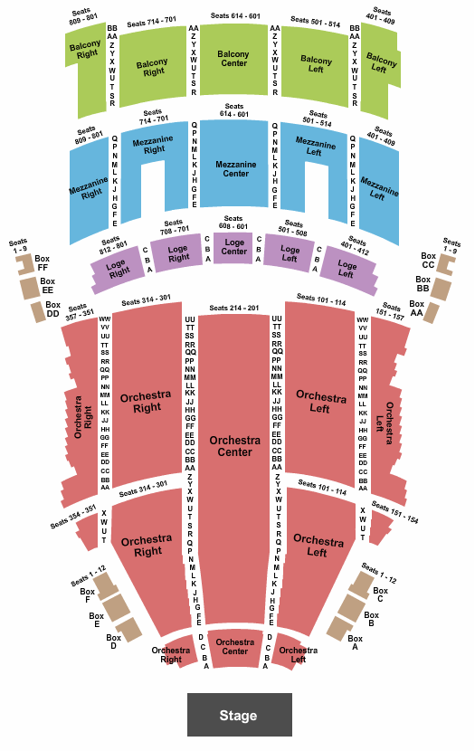 KeyBank State Theatre seating chart