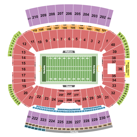Kroger Field seating chart