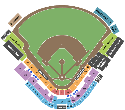 Legends Field - KY seating chart