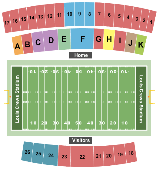 Louis Crews Stadium seating chart