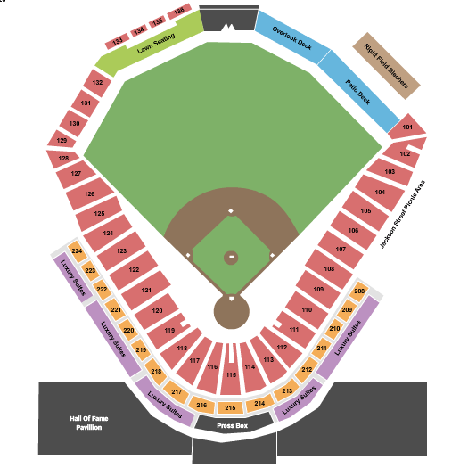 Louisville Slugger Field seating chart