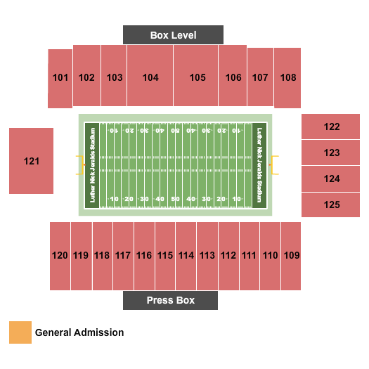 Luther Nick Jeralds Stadium - Fayetteville State University seating chart