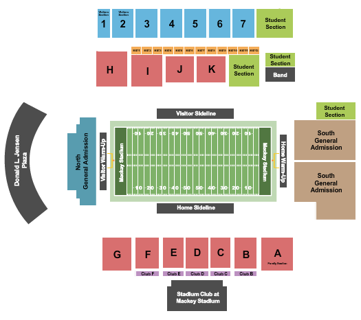 Mackay Stadium seating chart