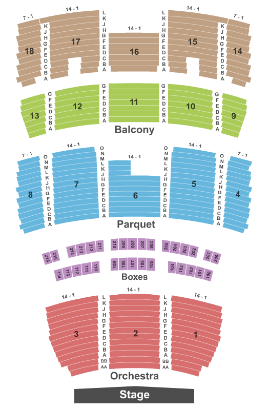 Mahalia Jackson Theater for the Performing Arts seating chart