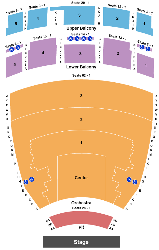 Mark C. Smith Concert Hall at the Von Braun Center seating chart