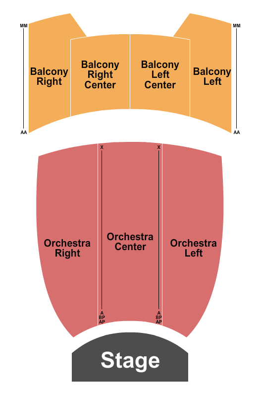 Massey Theatre seating chart