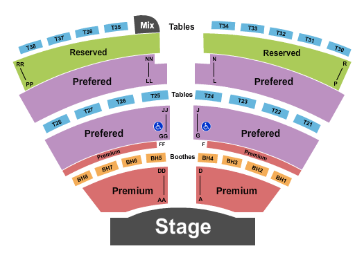 Mat Franco Theater at the LINQ seating chart