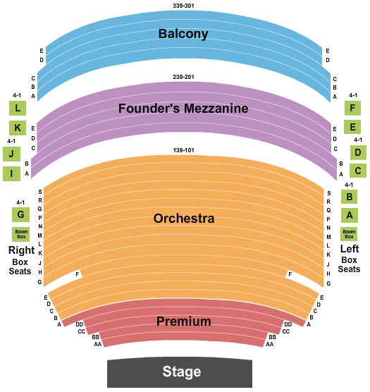 Mccallum Theatre seating chart