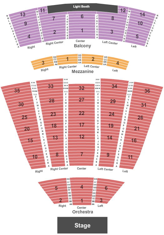 Meridian Hall seating chart