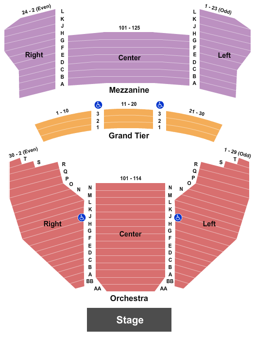 Meyer Theatre - WI seating chart